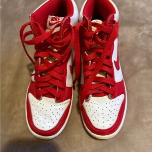 Nike Red and White Sneakers